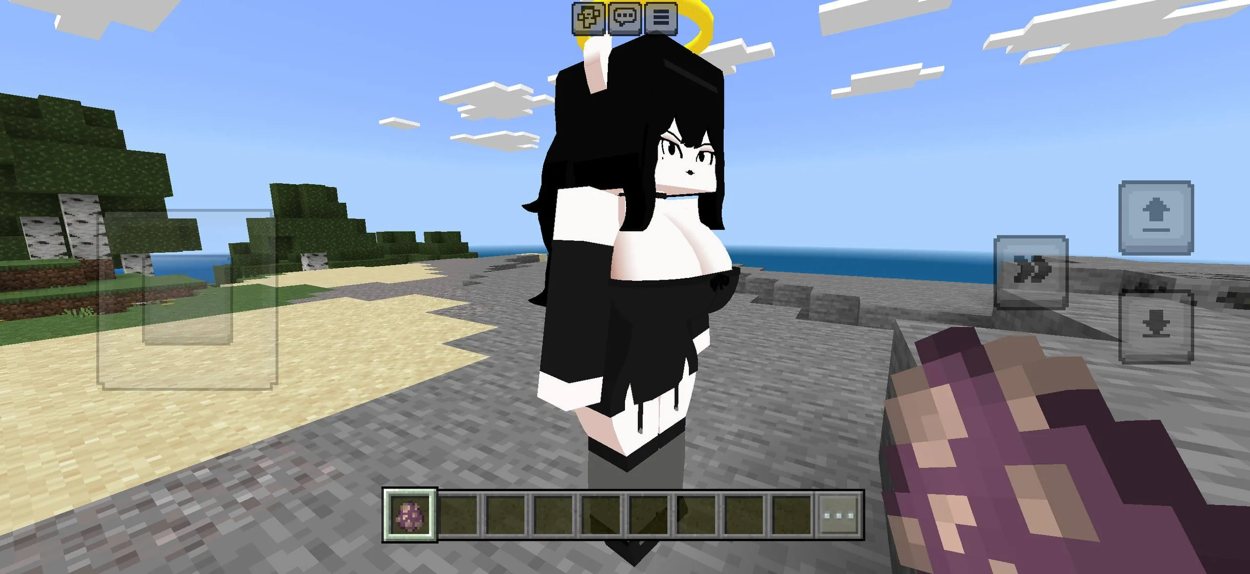 Anime-inspired Ellie skin preview for Minecraft PE Bedrock