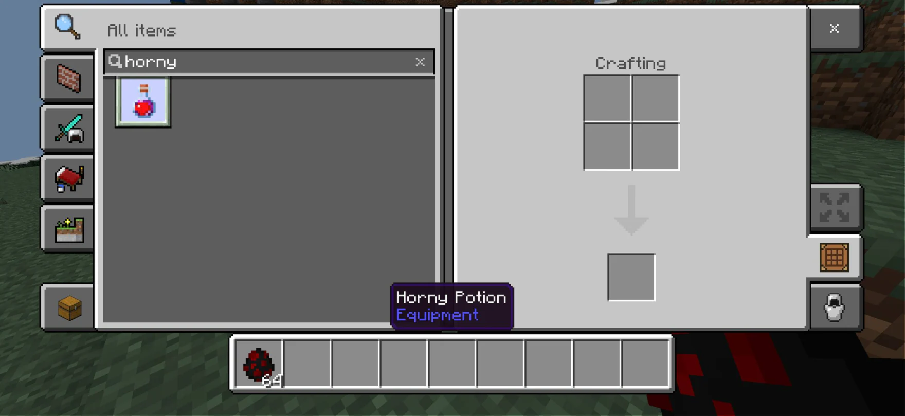 Ellie Horny Potion item in the Minecraft PE creative inventory