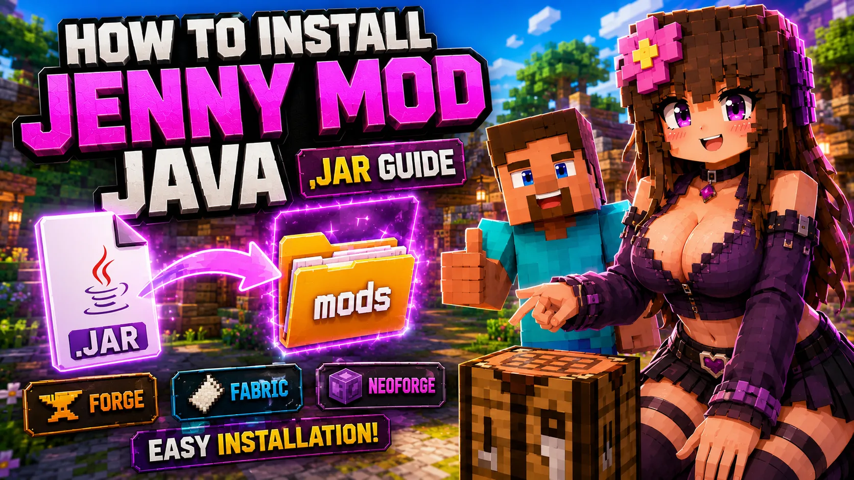 How to Install Jenny Mod on Minecraft Java Edition for Minecraft PE & Java
