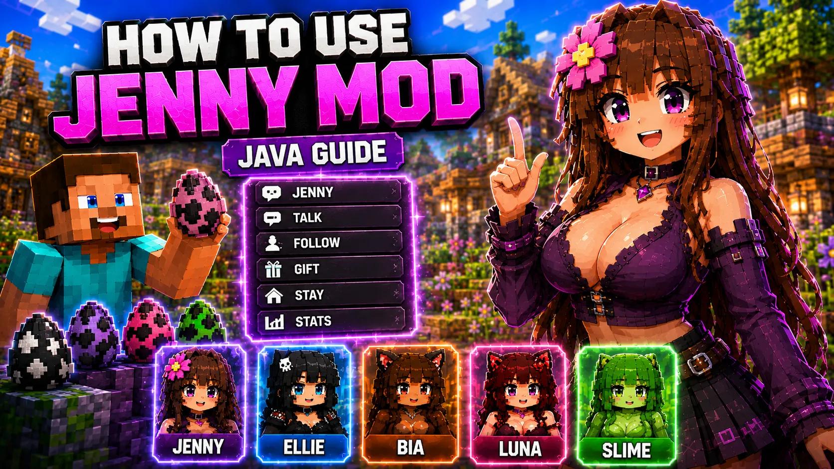How to Use Jenny Mod in Minecraft Java for Minecraft PE & Java