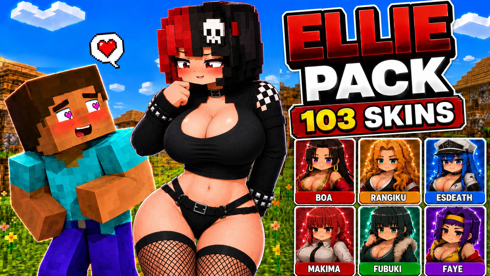 Jenny Mod Ellie Pack for Minecraft PE/Bedrock (NEW 2026) — Ellie base for Minecraft PE