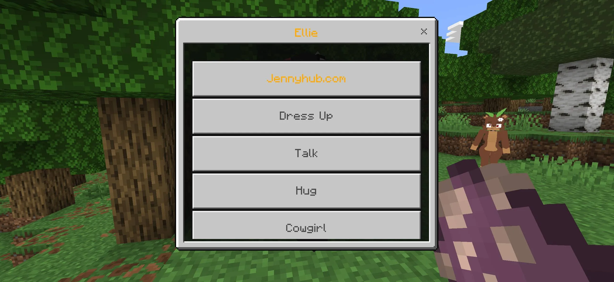 Ellie Mod PE interaction menu screenshot 1