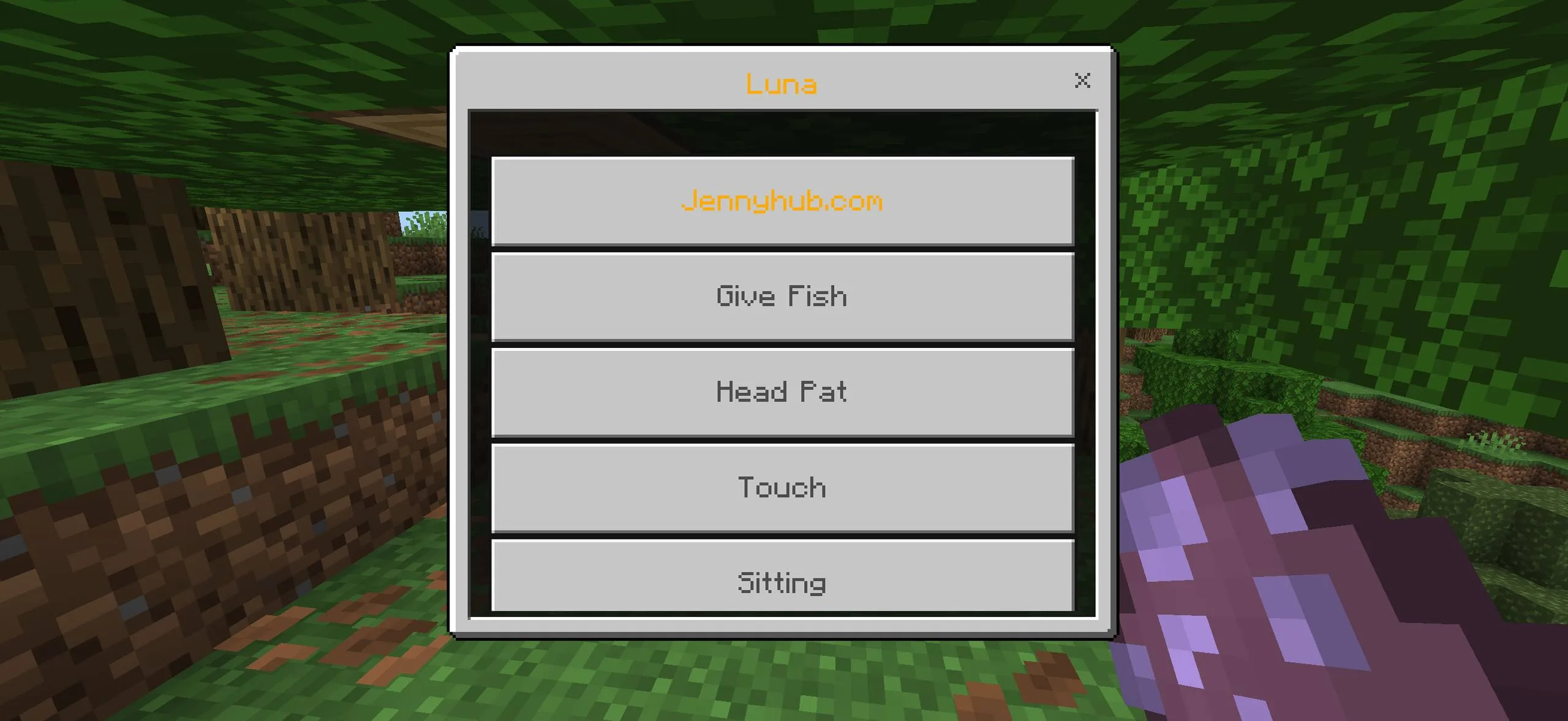 Luna Mod PE interaction menu screenshot 1