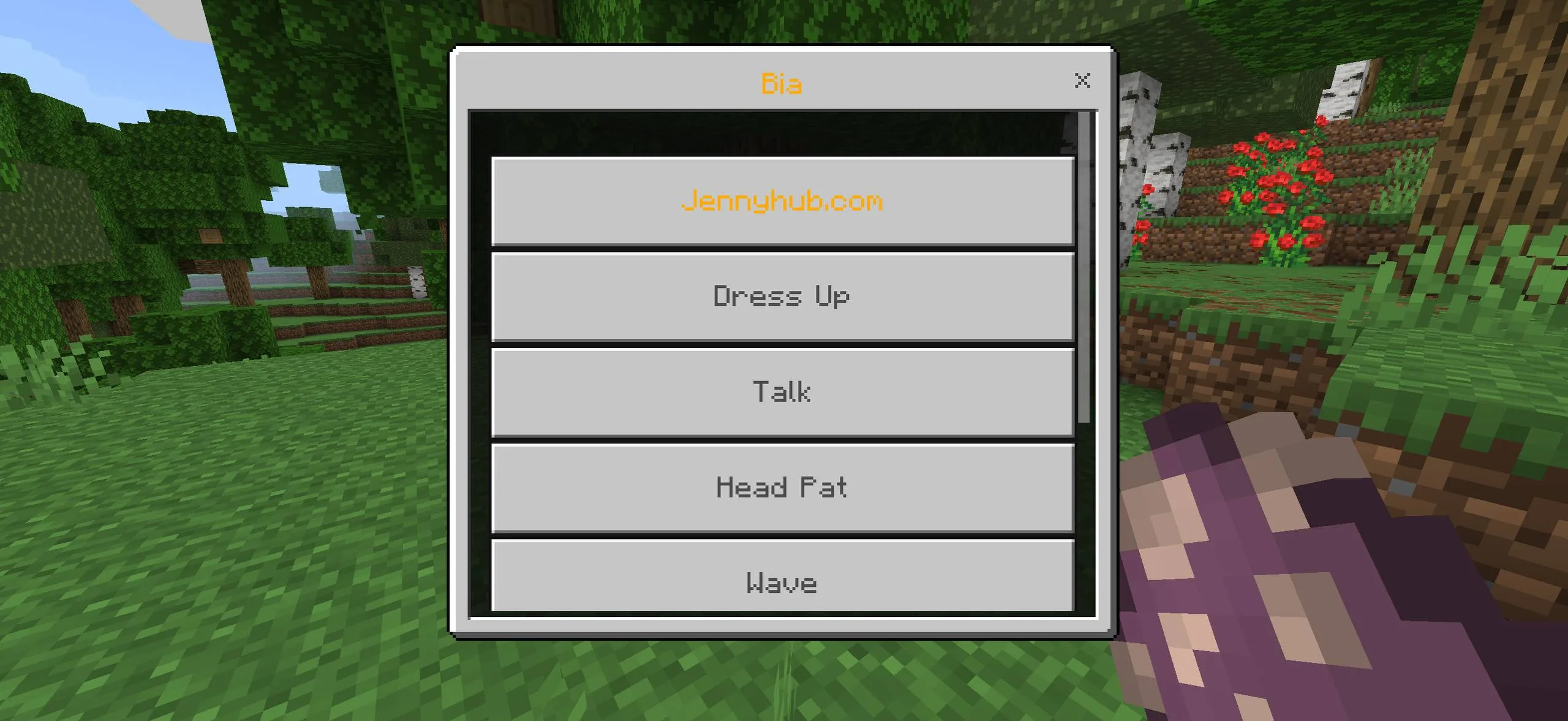 Bia Mod PE interaction menu screenshot 1
