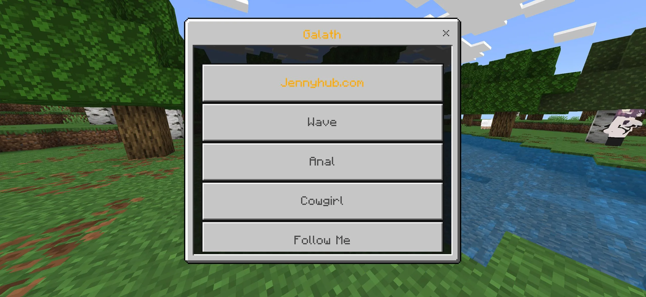 Galath Mod PE interaction menu screenshot