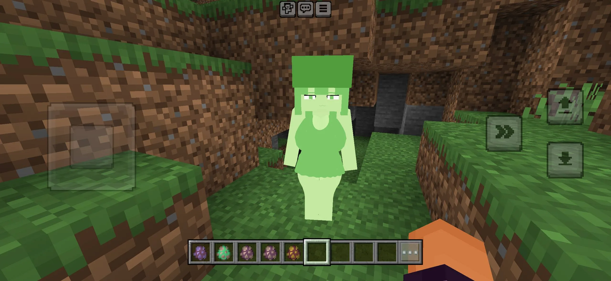 Slime Girl character in Minecraft PE