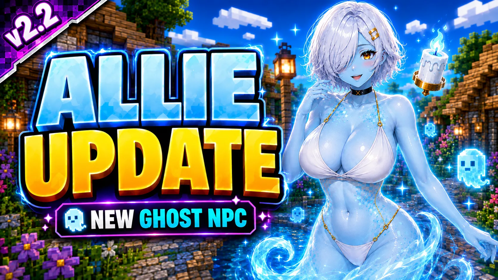 Jenny Mod v2.2 Allie update featuring the new Allie ghost NPC for Minecraft PE and Bedrock