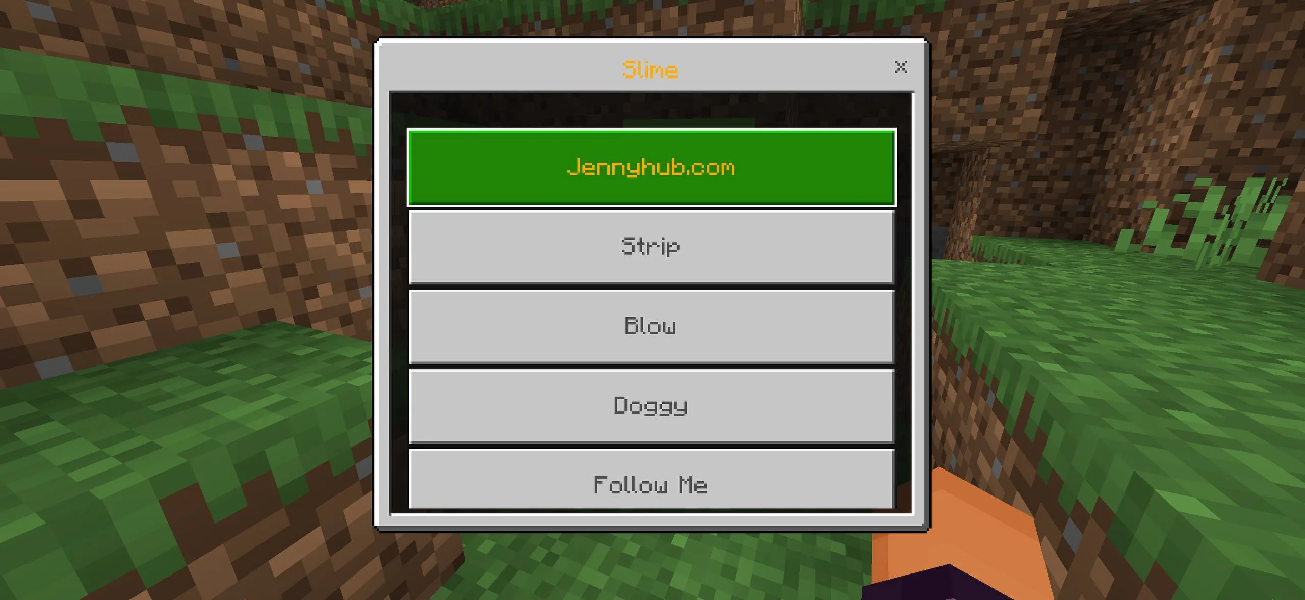 Slime Girl Mod PE interaction menu screenshot