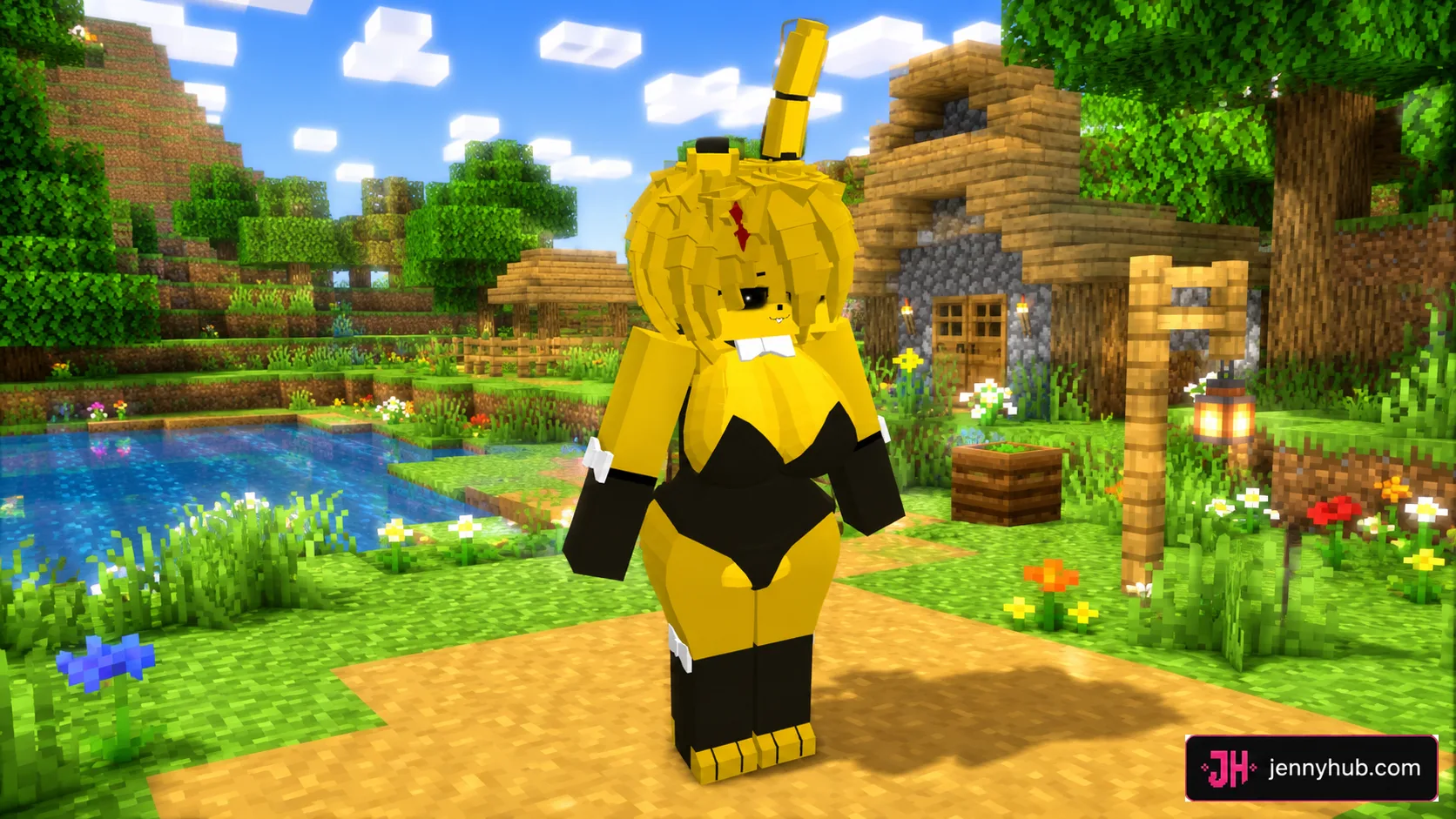 Golden Springtrap themed Manglelie model in Minecraft Bedrock