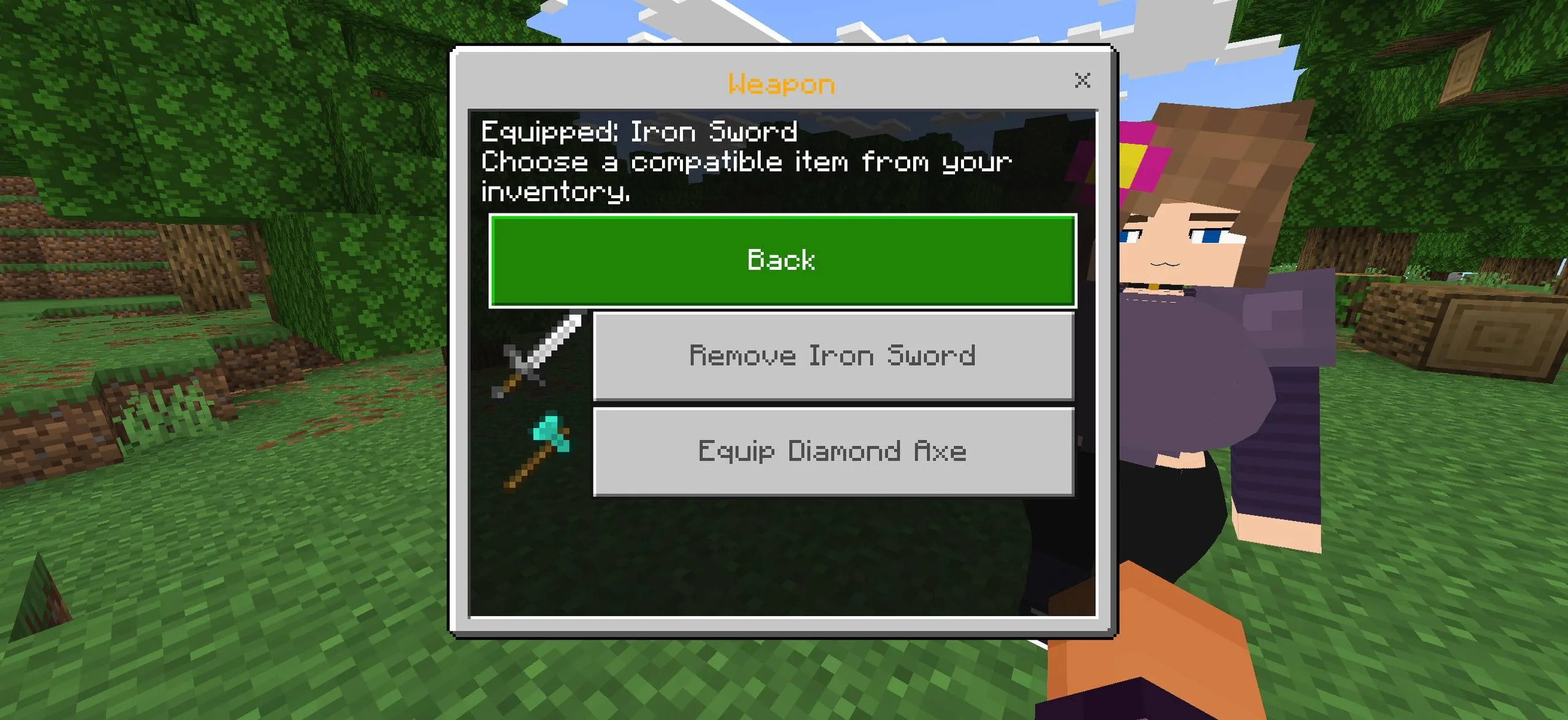 Jenny weapon selection for the new combat and guard system